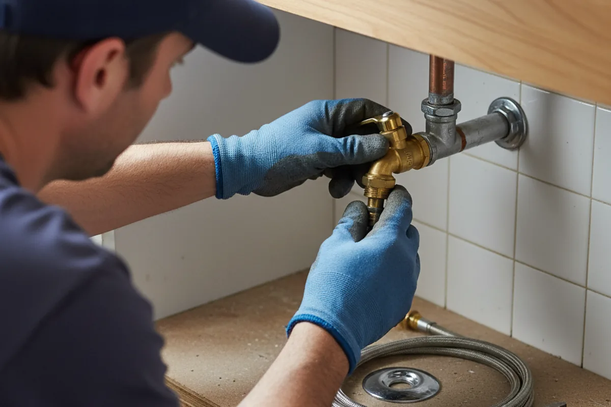 Shutoff valve and fitting work during Emergency Plumbing in Bangor